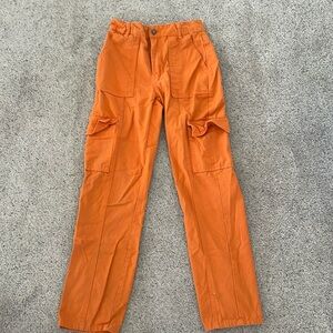 ORANGE CARGO PANTS - women's 24 - so cute - school spirit! - orange pants -cargo